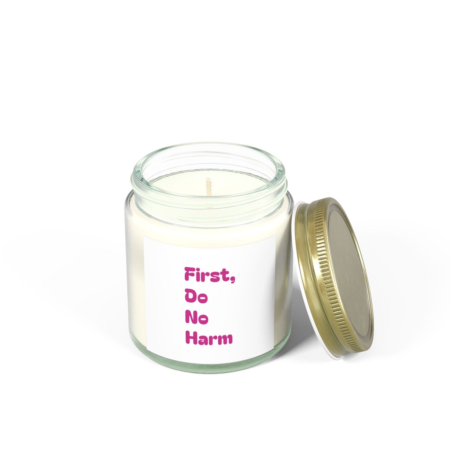 First Do No Harm Pink Scented Candles, Coconut Apricot Wax (4oz, 9oz)