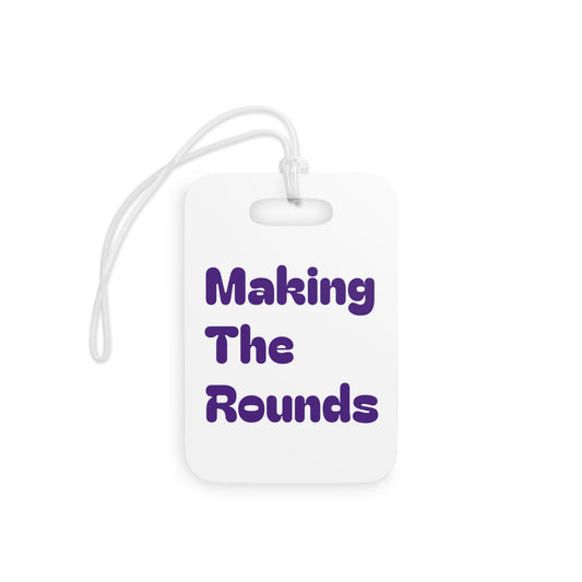 Making The Rounds Purple Luggage Tags