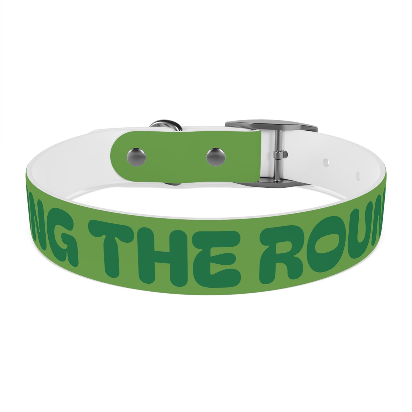 Making The Rounds Green Dog Collar