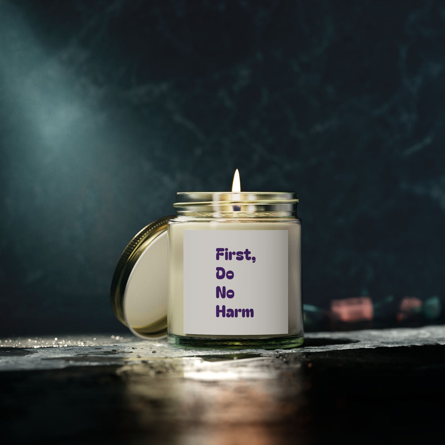 First Do No Harm Purple Scented Candles, Coconut Apricot Wax (4oz, 9oz)