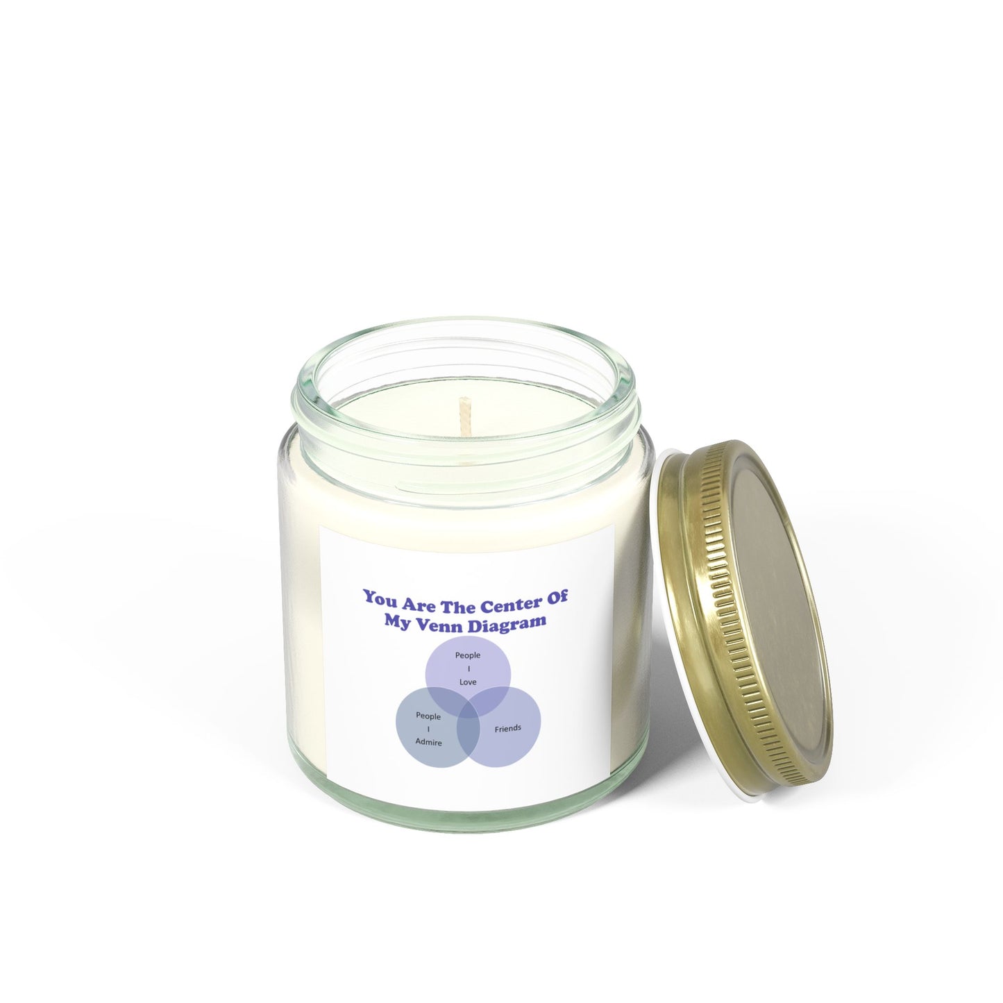 You Are The Center Of  My Venn Diagram purple Scented Candles, Coconut Apricot Wax (4oz, 9oz)