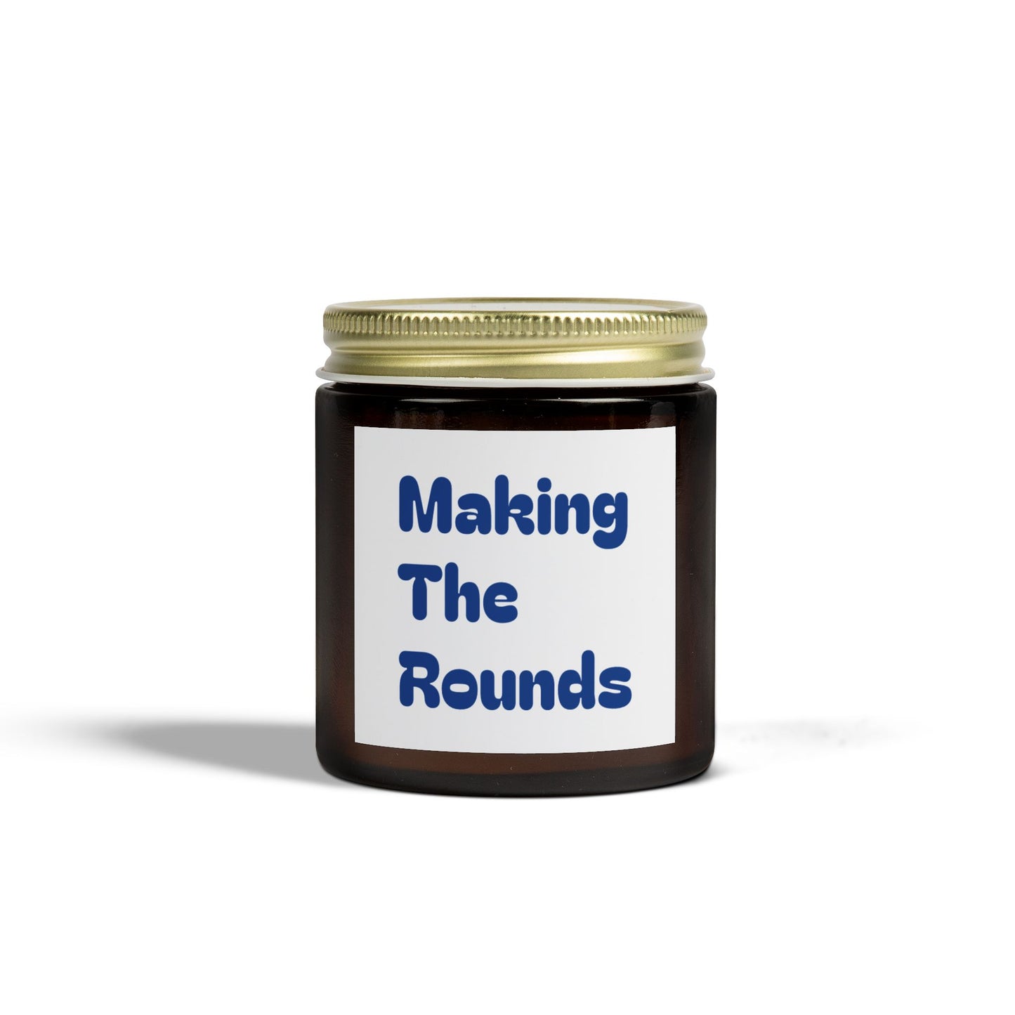 Making The Rounds Dark Blue Scented Candles, Coconut Apricot Wax (4oz, 9oz)