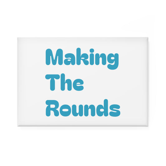 Making The Rounds Blue Button Magnet, Rectangle (1 & 10 pcs)