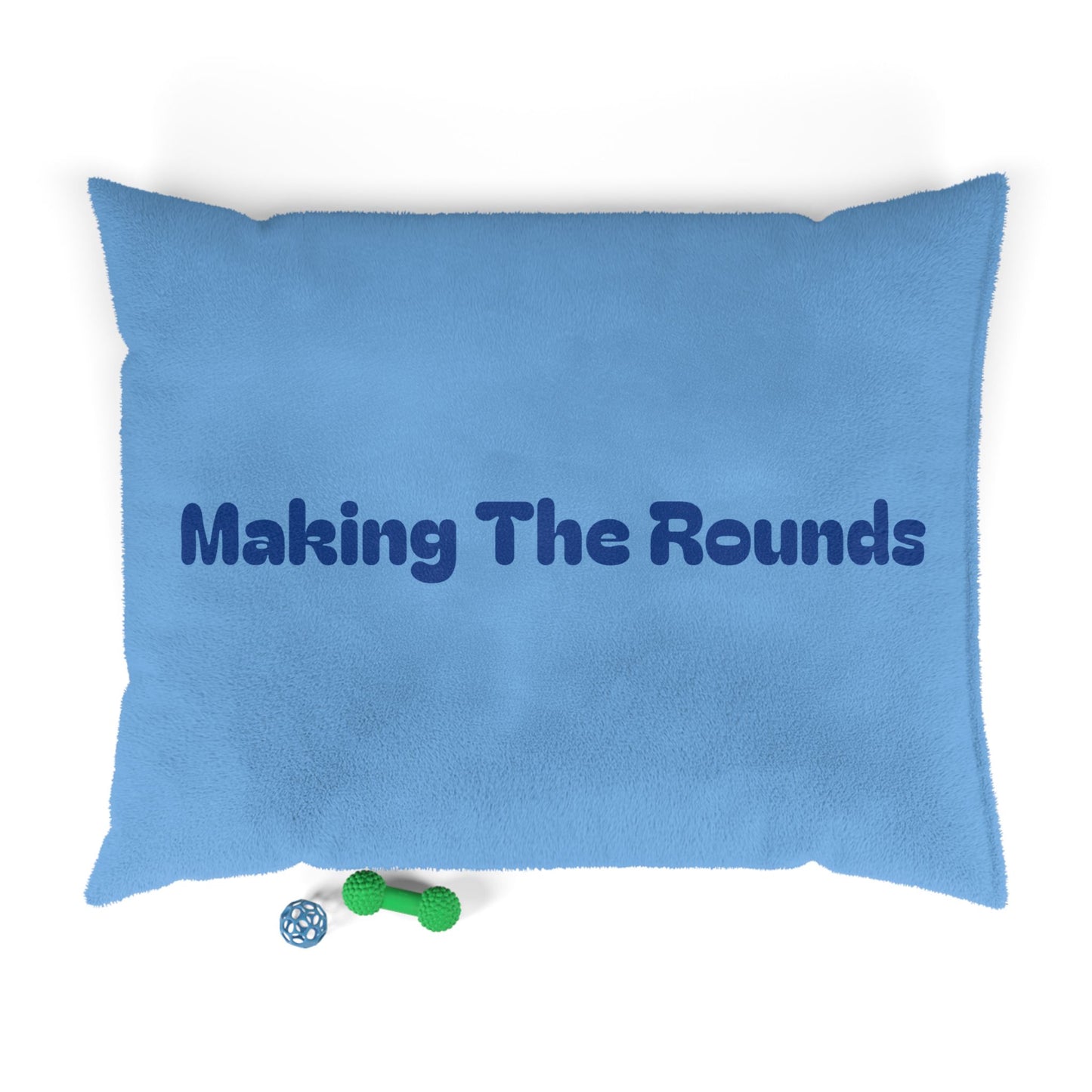 Making The Rounds Light Blue with Dark Blue Pet Bed