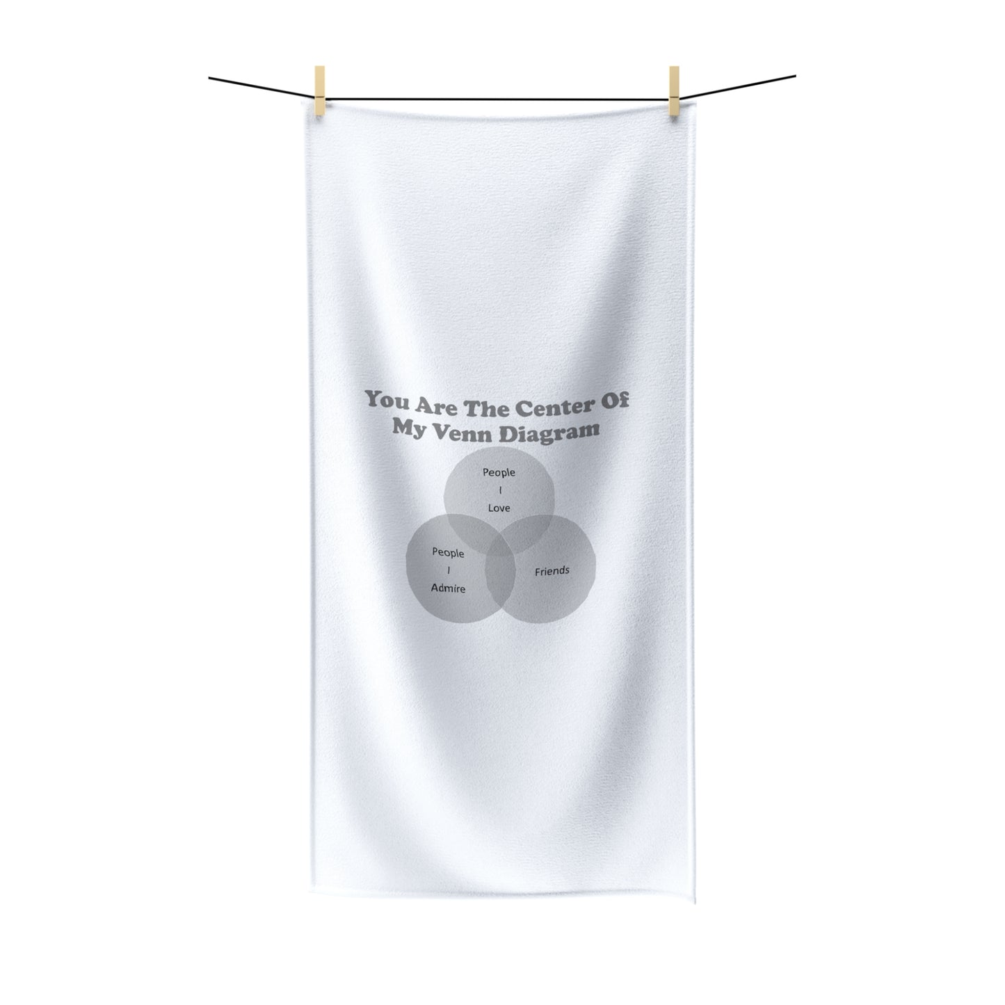 You Are The Center Of My Venn Diagram Black / Grey Polycotton Towel