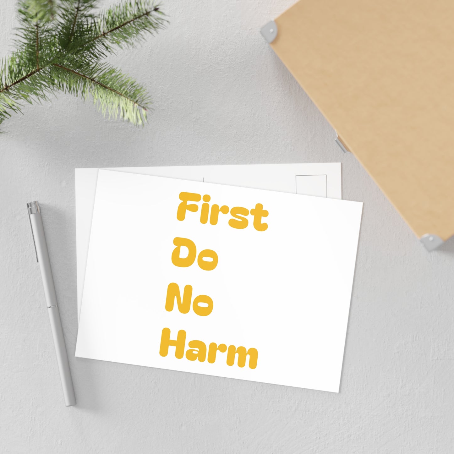 First Do No Harm Yellow Fine Art Postcards