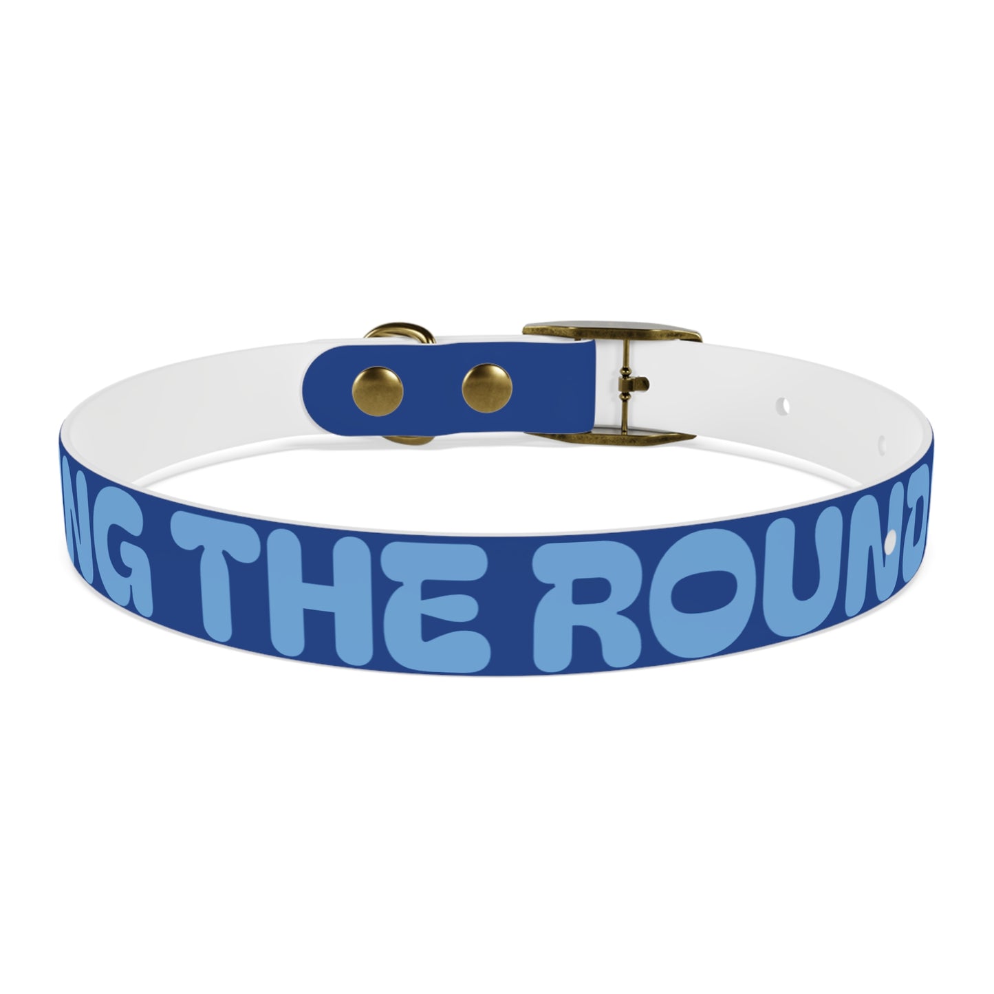 Making The Rounds Light Blue Dog Collar