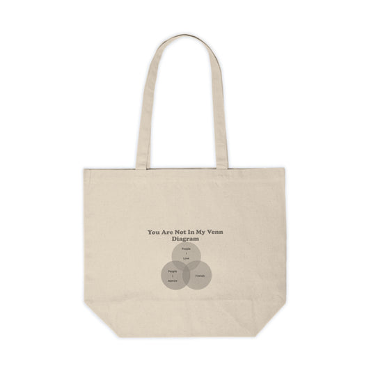 You Are Not In My Venn Diagram [Gray Scale] Canvas Shopping Tote