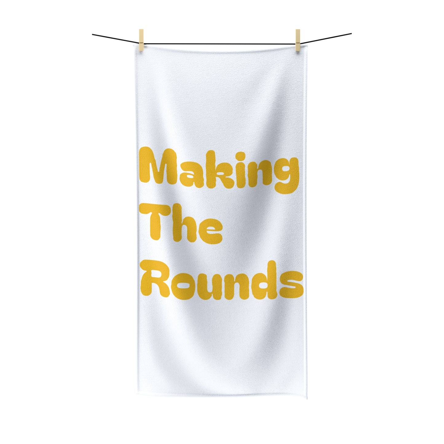 Making The Rounds Yellow Polycotton Towel