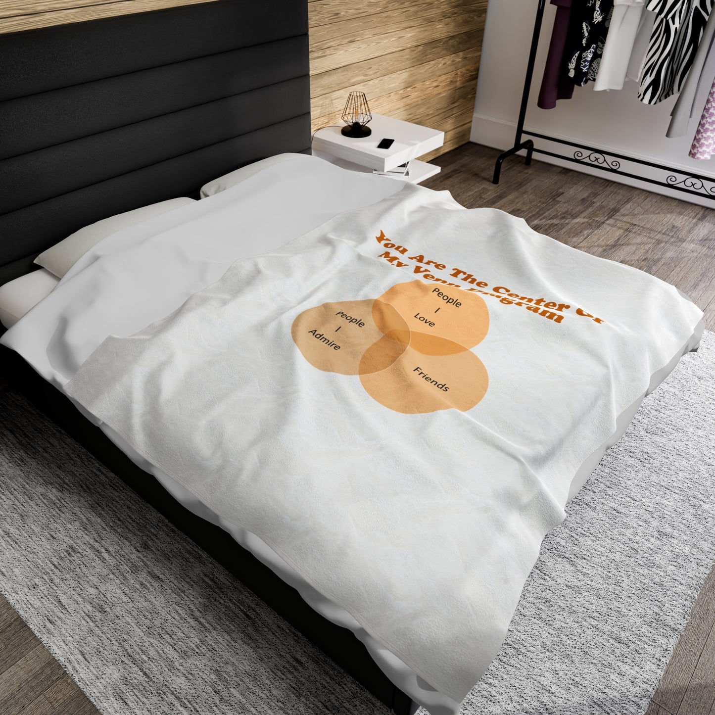 You Are The Center Of My Venn Diagram Orange Velveteen Plush Blanket