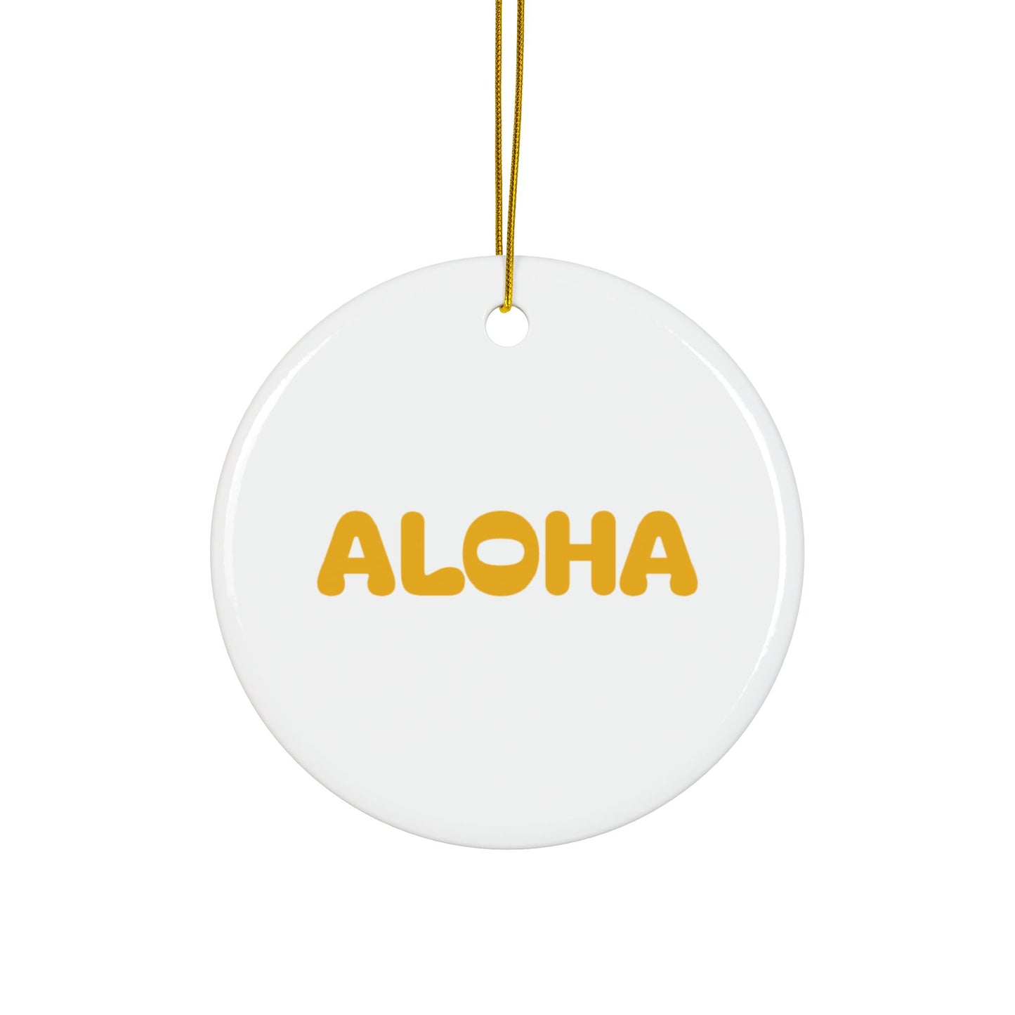 Aloha Yellow Decorative Ceramic Ornaments, Double-Sided (1pc, 3pcs, 5pcs, 10pcs)