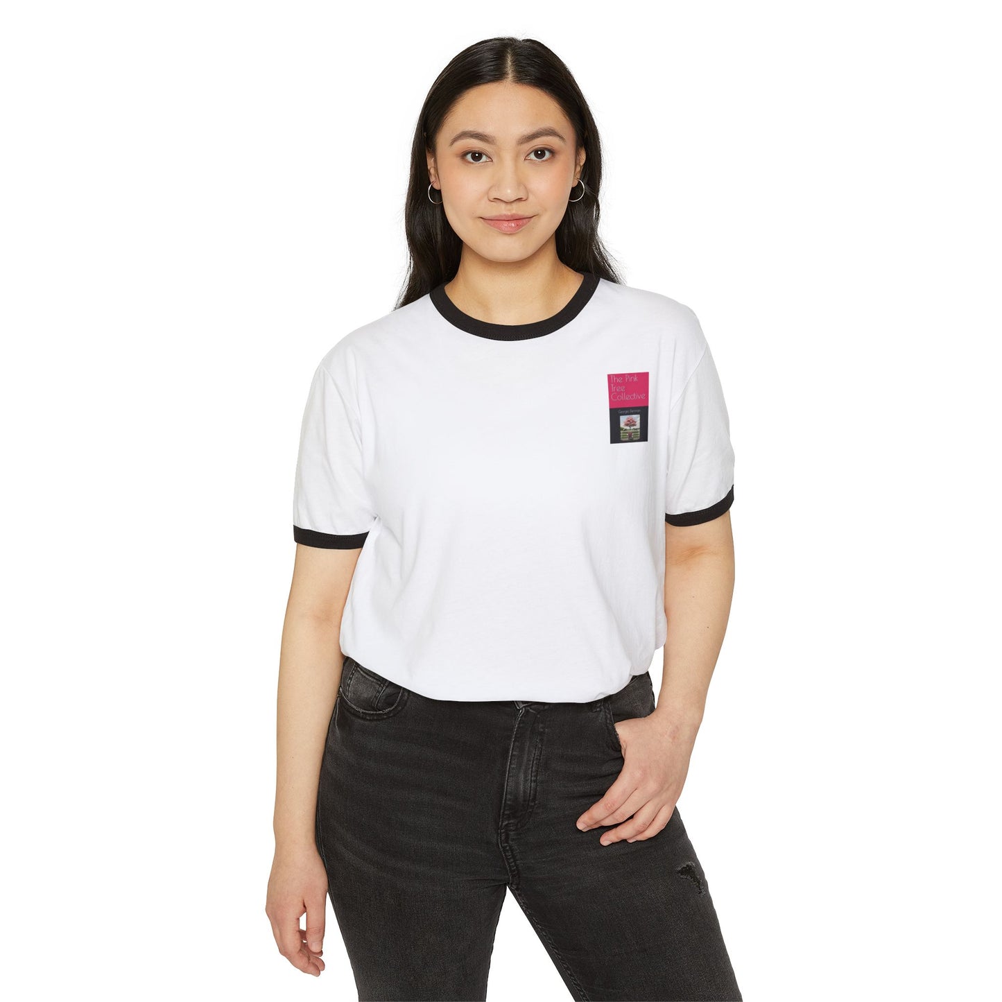 The Pink Tree Collective Library Card Unisex Cotton Ringer T-Shirt