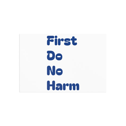 First Do No Harm Dark Blue Fine Art Postcards