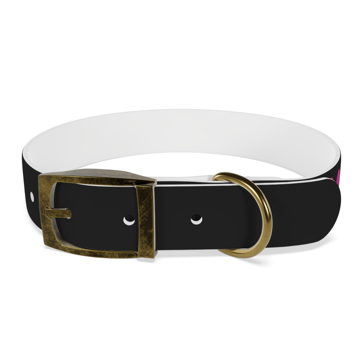 Making The Rounds Black With Pink Dog Collar