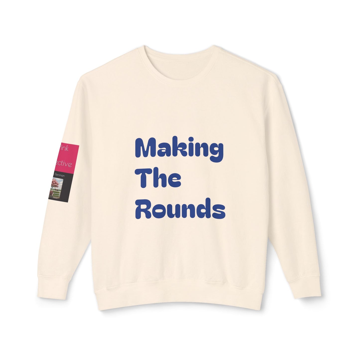 Making The Rounds Dark Blue Unisex Lightweight Crewneck Sweatshirt