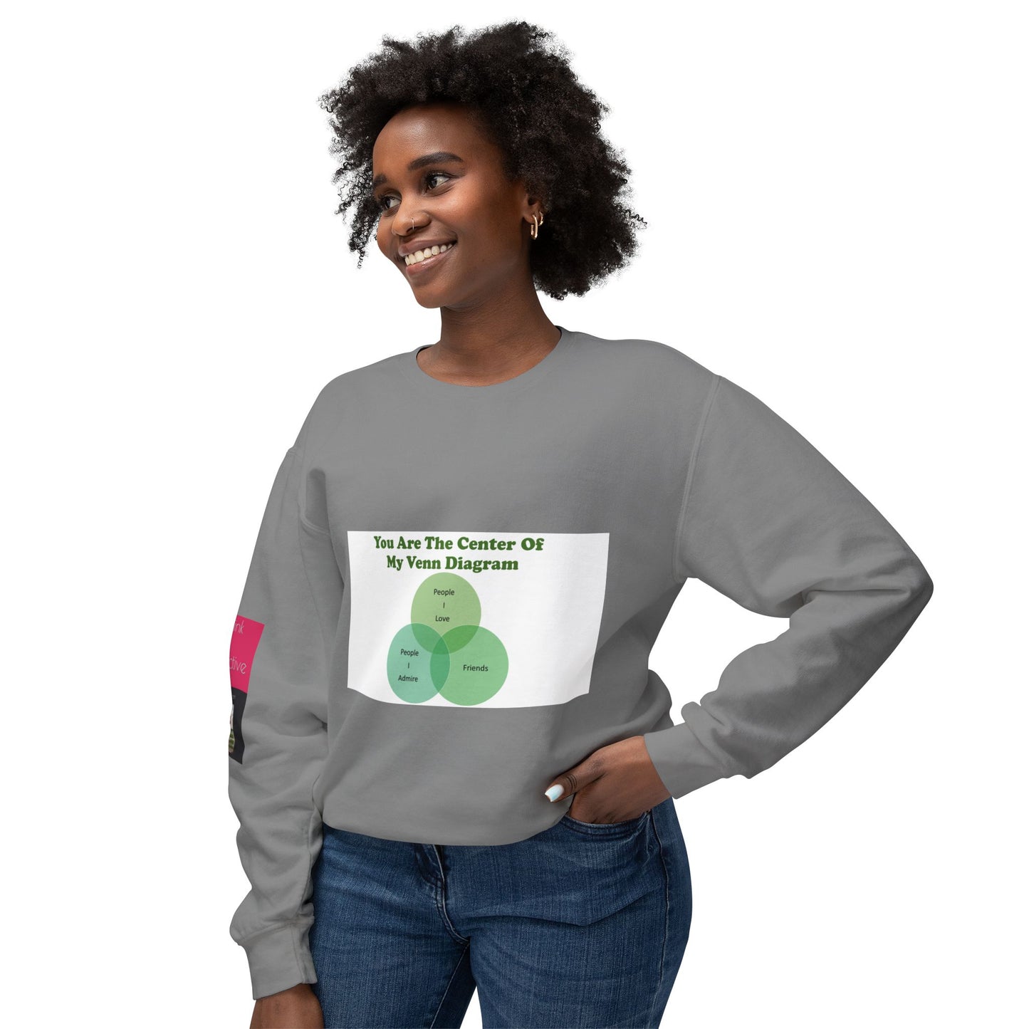 You Are The Center Of My Venn Diagram Unisex Lightweight Crewneck Sweatshirt