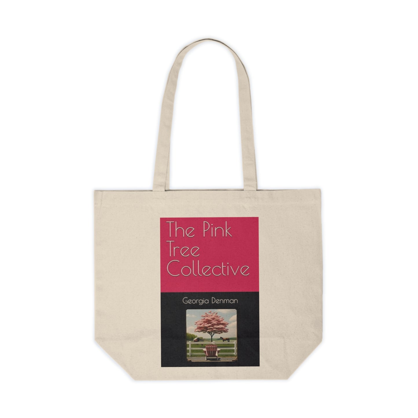 The Pink Tree Collective Cover / Library Card Canvas Shopping Tote