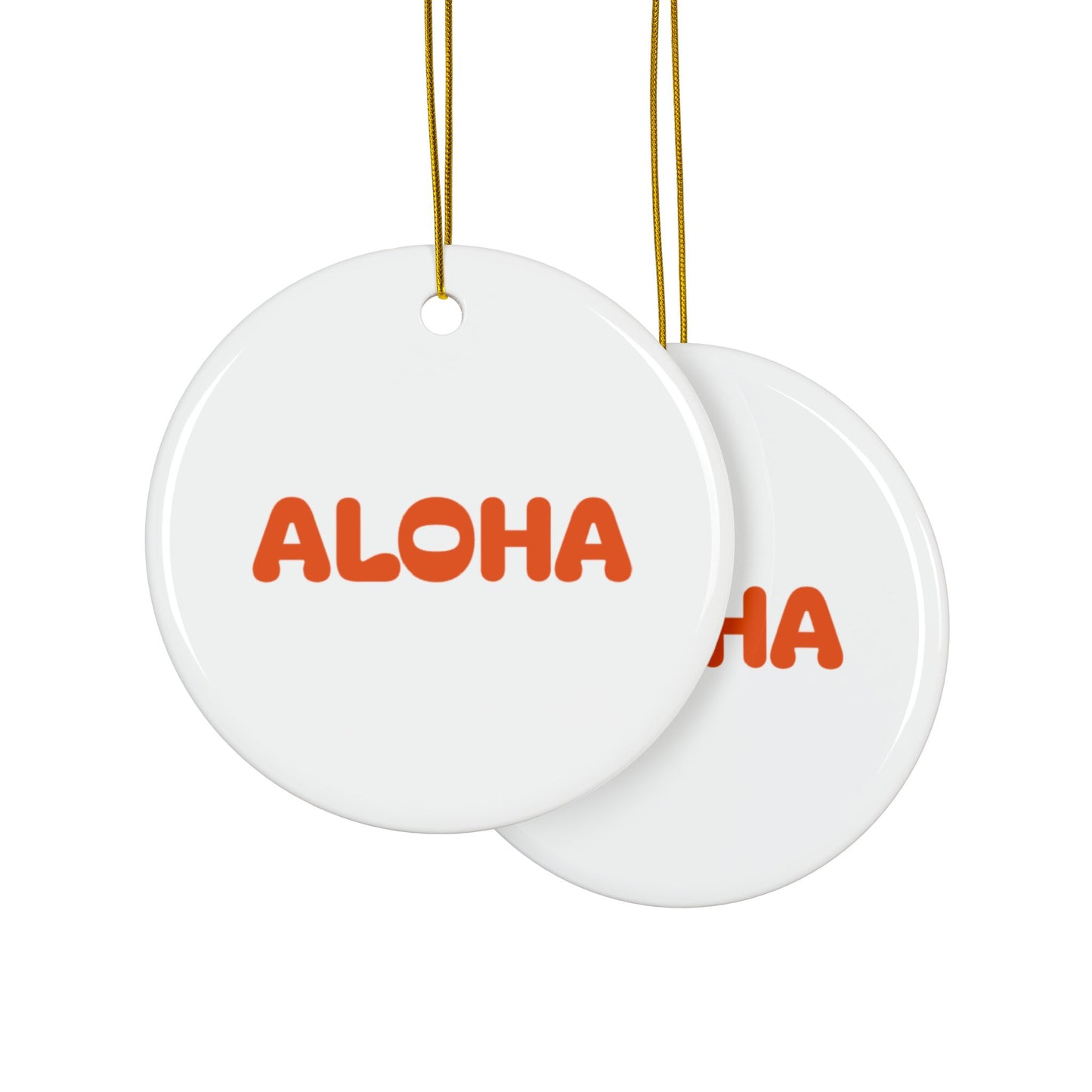 Aloha Orange Decorative Ceramic Ornaments, Double-Sided (1pc, 3pcs, 5pcs, 10pcs)