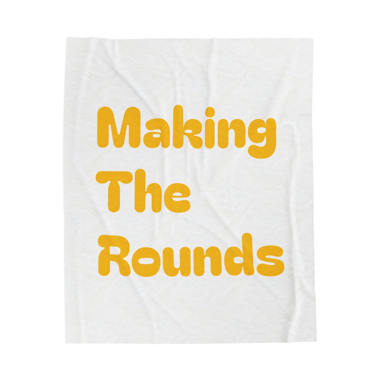 Making The Rounds Yellow Velveteen Plush Blanket