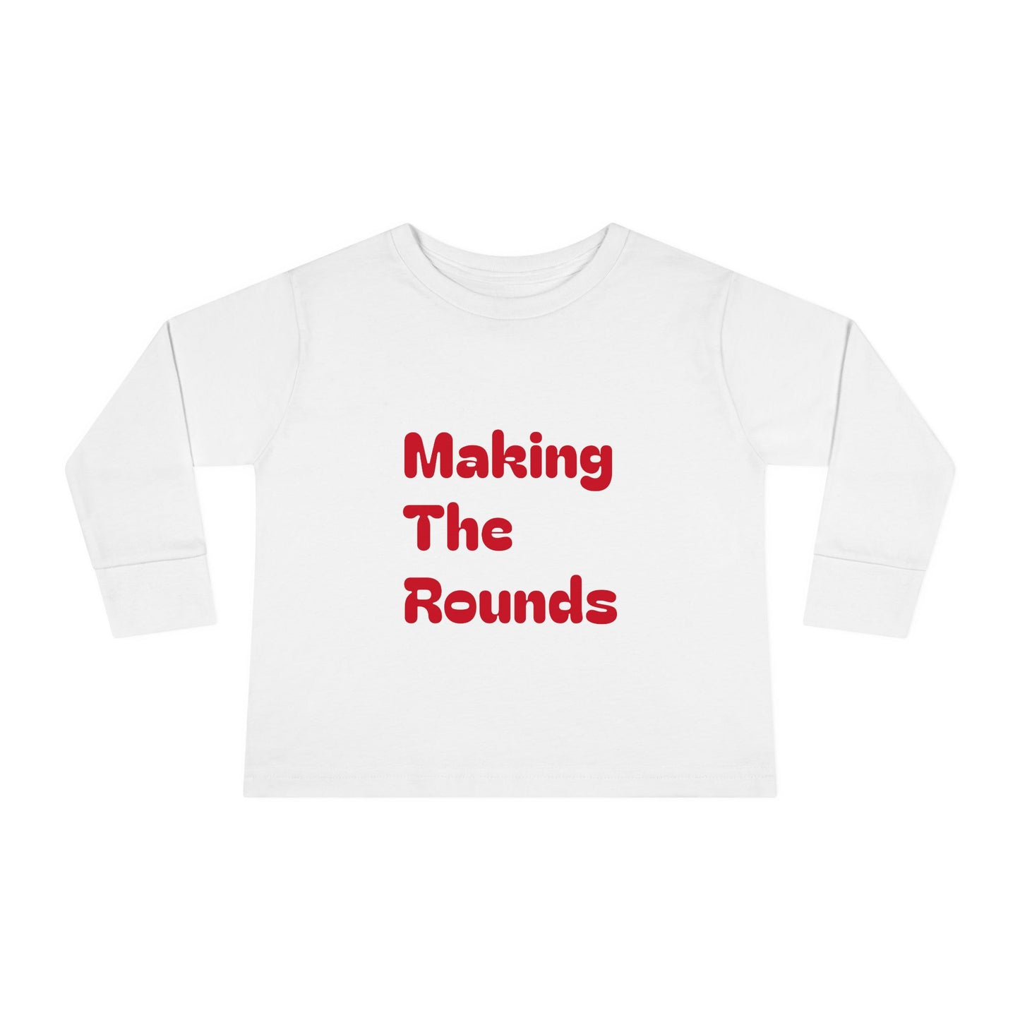 Making The Rounds Red Toddler Long Sleeve Tee