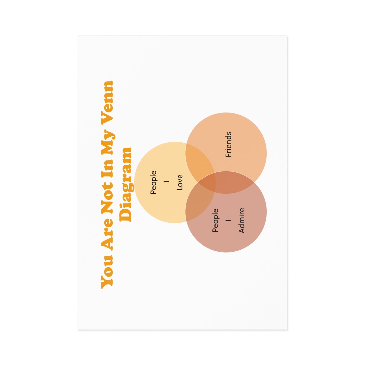 You Are Not In My Venn Diagram Orange Fine Art Postcards