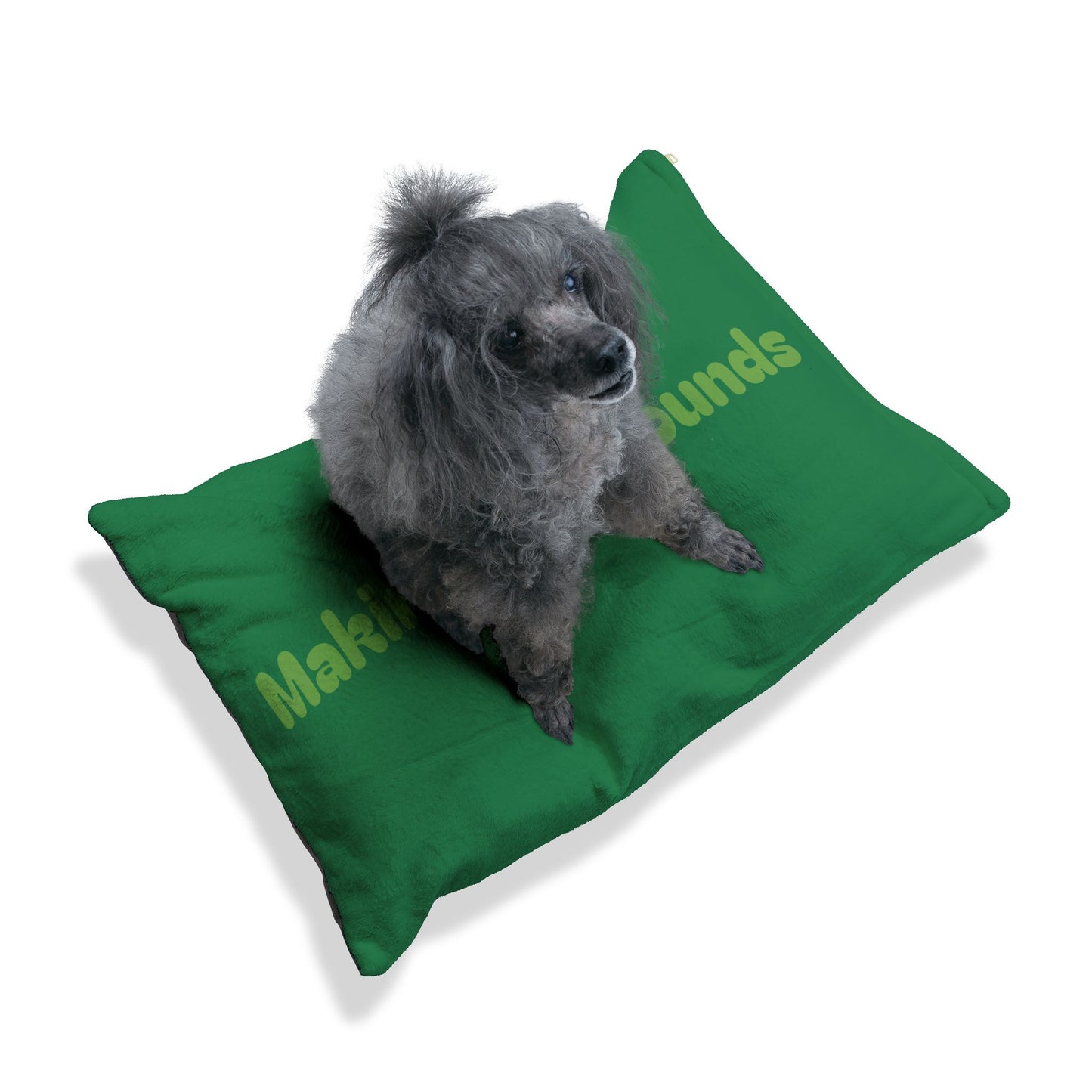 Making The Rounds Dark Green with Light Green Pet Bed