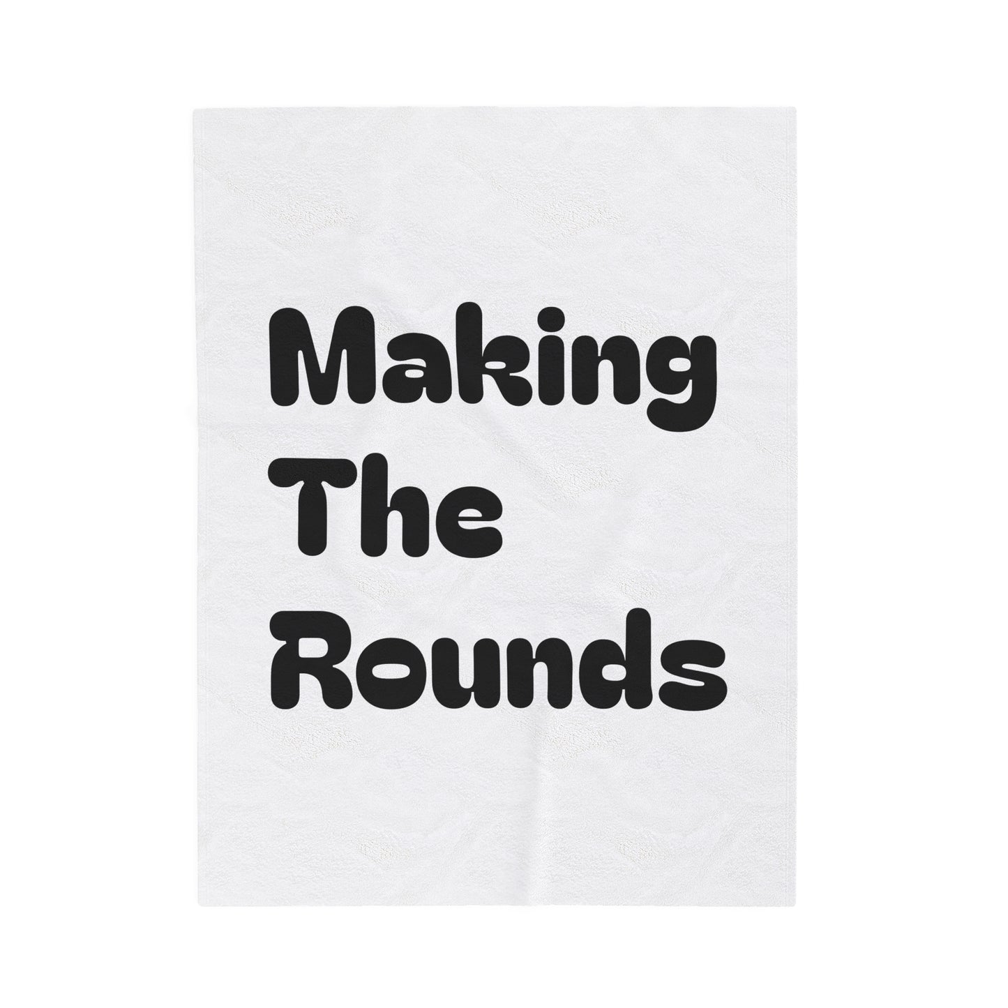 Making The Rounds Black Velveteen Plush Blanket