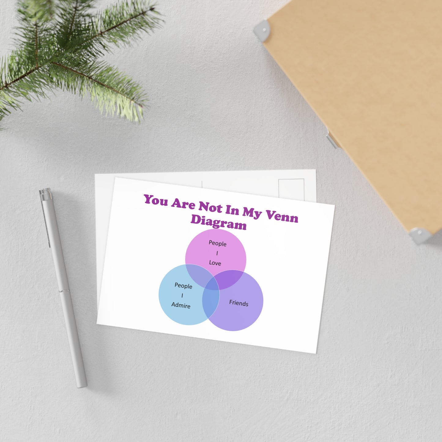 You Are Not In My Venn Diagram Blue / Purple Art Postcards