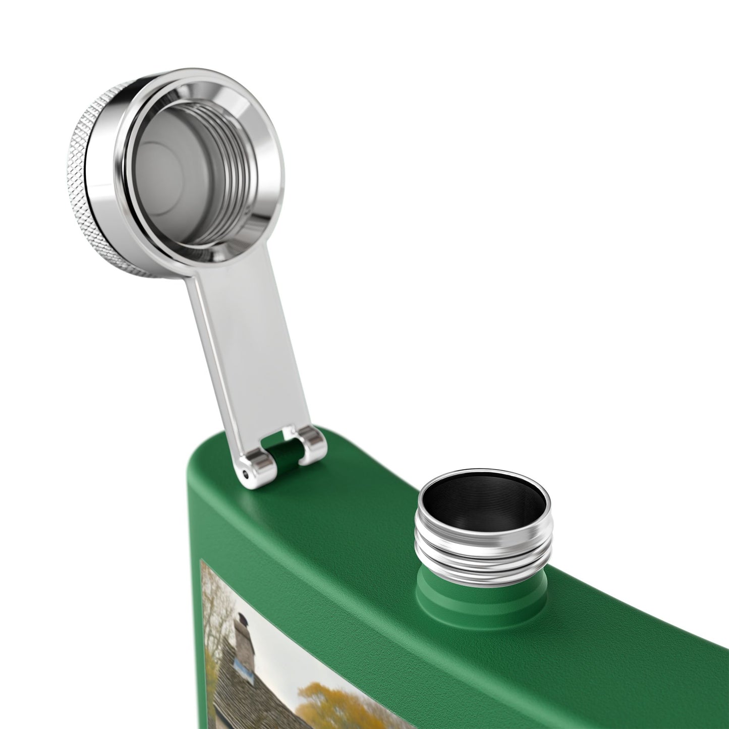 6oz Stainless Flask — Cozy Cottage Whiskey Hipster Outdoor Gift