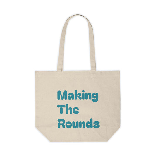 Making The Rounds [Blue] Canvas Shopping Tote