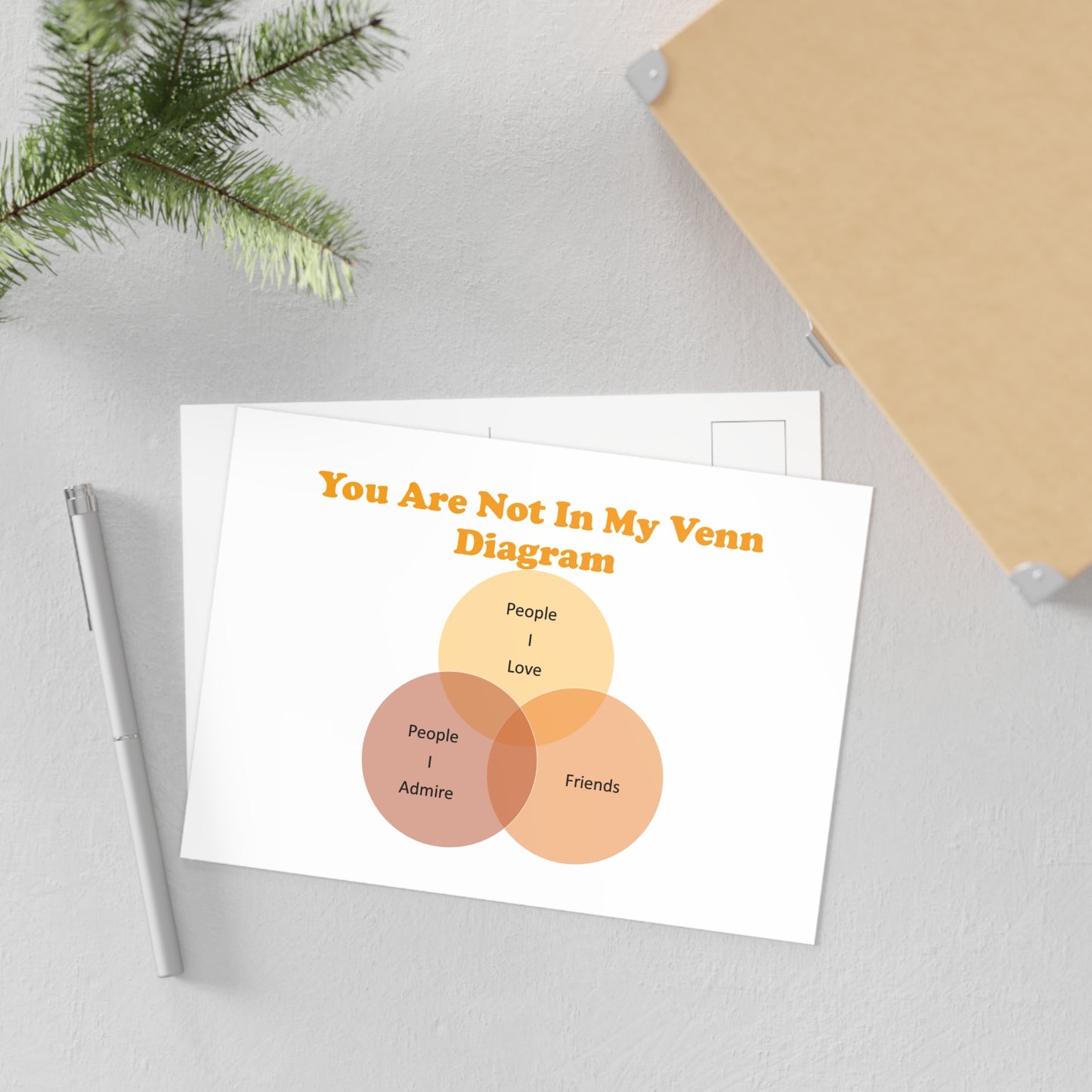 You Are Not In My Venn Diagram Orange Fine Art Postcards