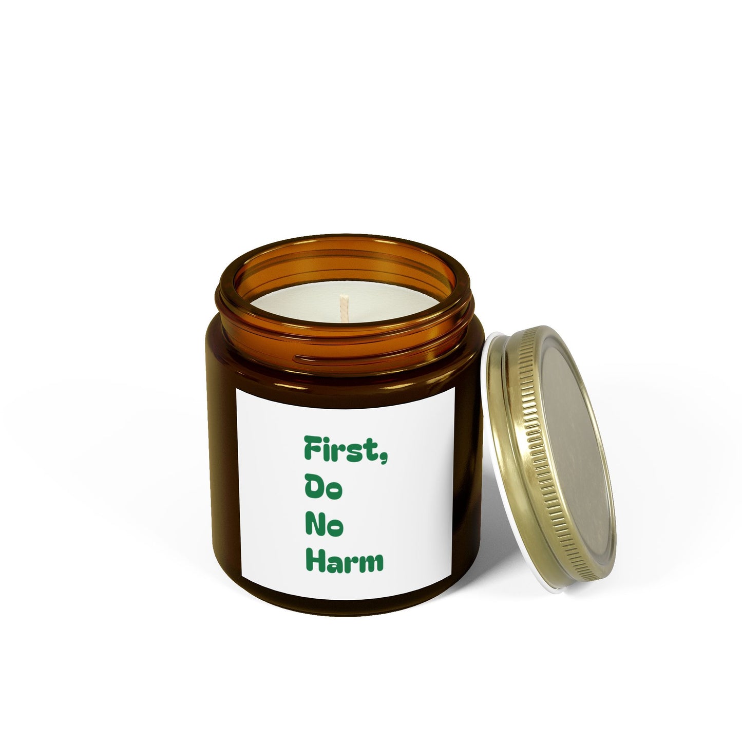 First Do No Harm Green Scented Candles, Coconut Apricot Wax (4oz, 9oz)