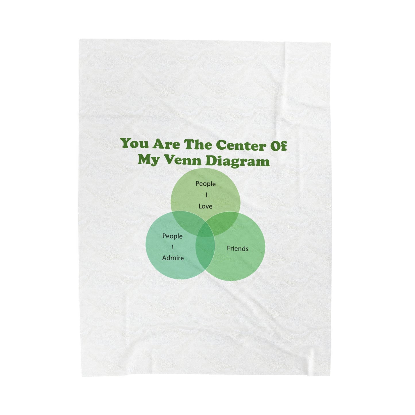 You Are The Center Of My Venn Diagram Green Velveteen Plush Blanket