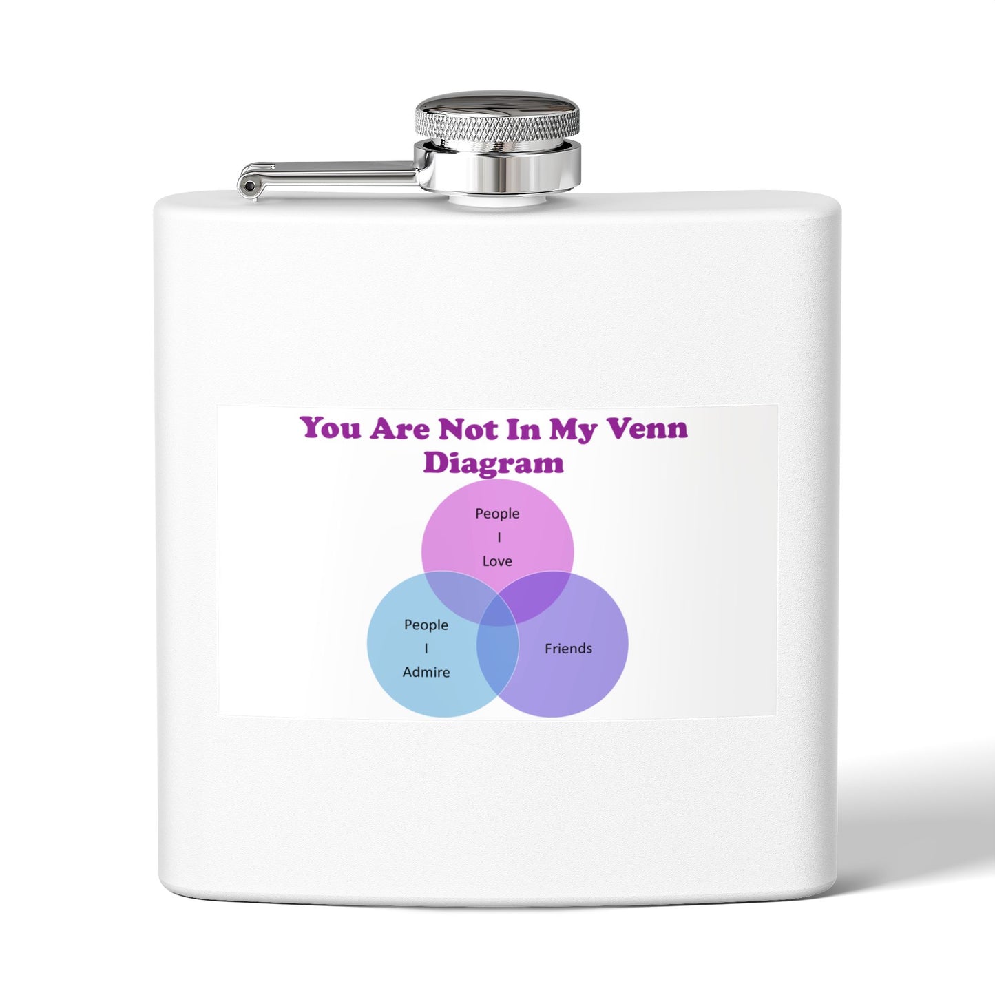 Stainless Steel Flask - "You Are Not In My Venn Diagram" Funny Venn Diagram Design