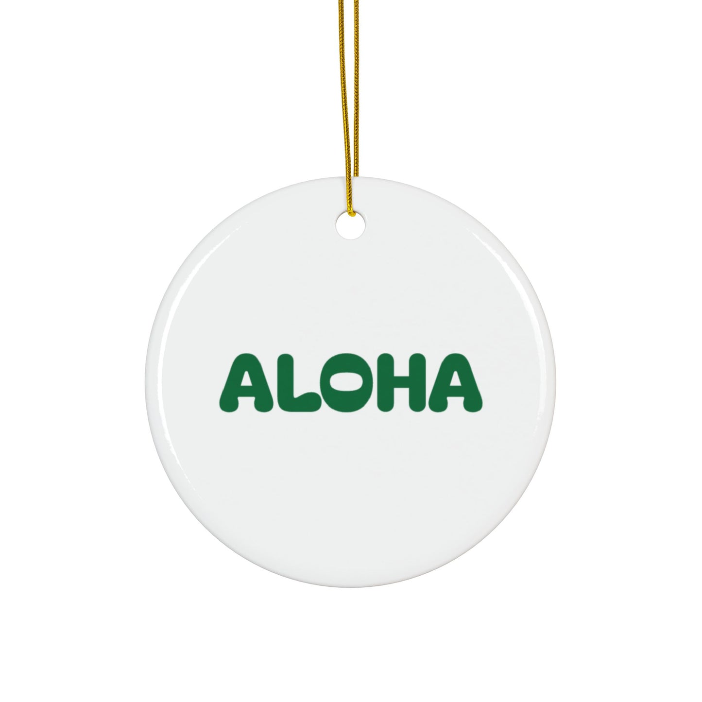 Aloha Green Decorative Ceramic Ornaments, Double-Sided (1pc, 3pcs, 5pcs, 10pcs)