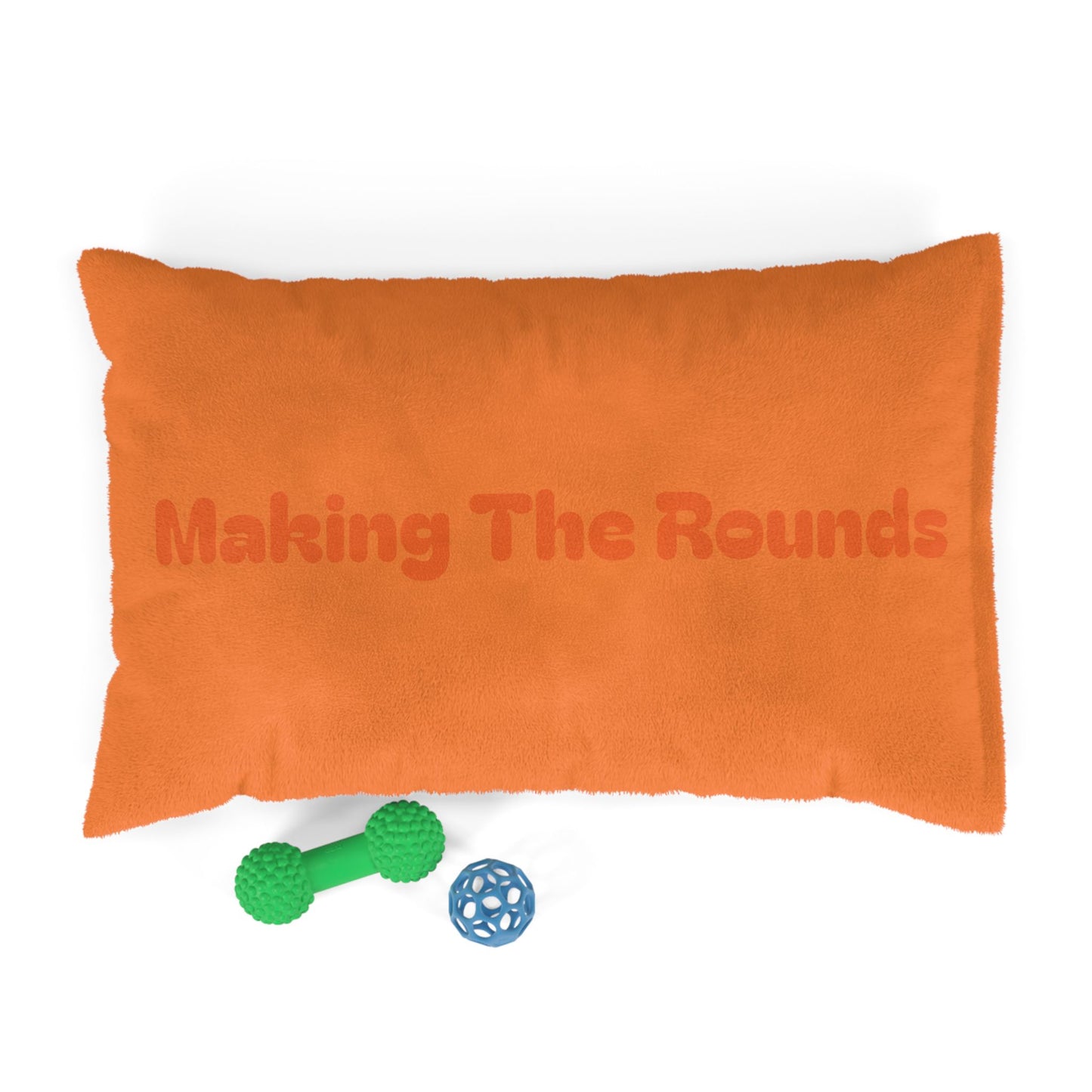 Making The Rounds Light Orange with Dark Orange Pet Bed