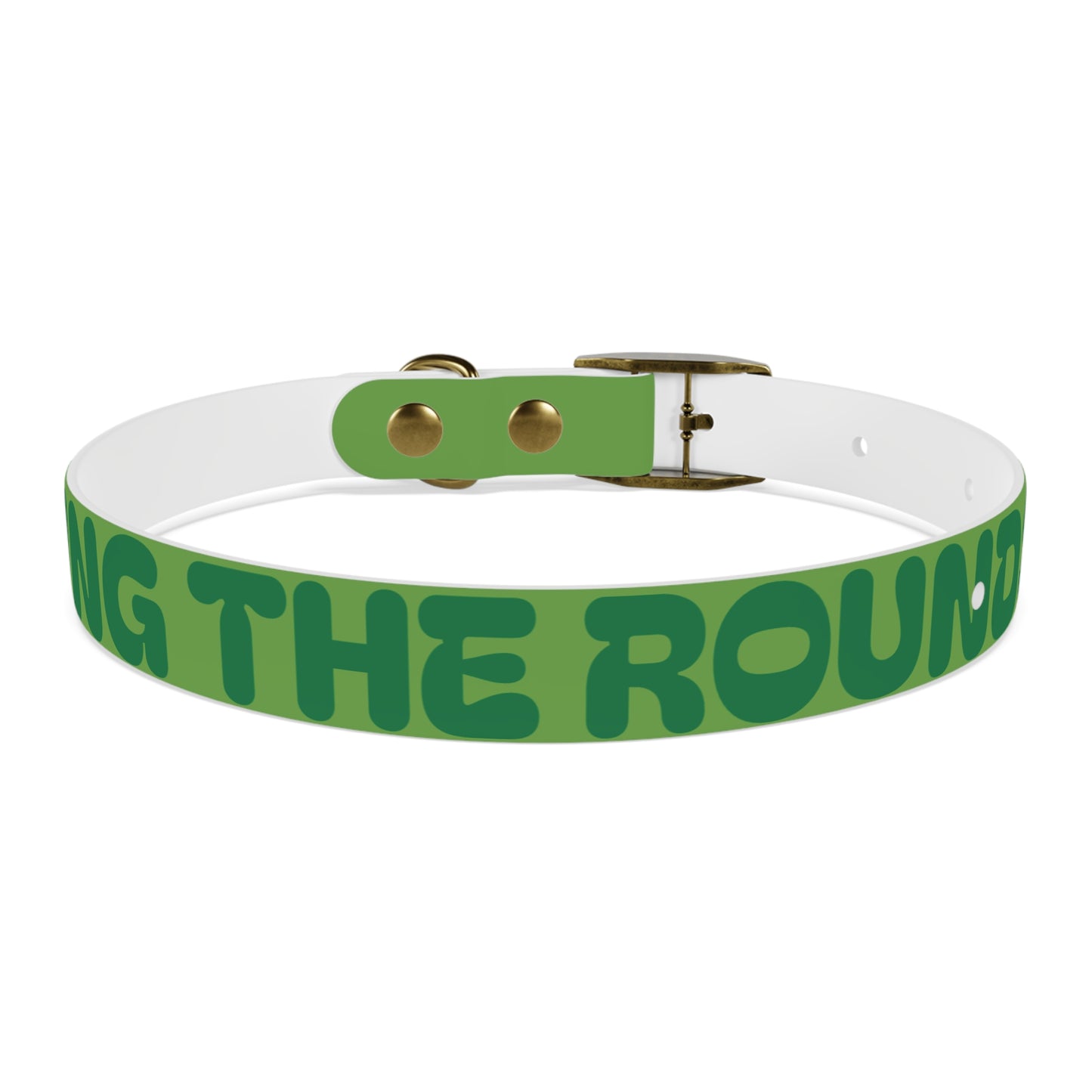 Making The Rounds Green Dog Collar