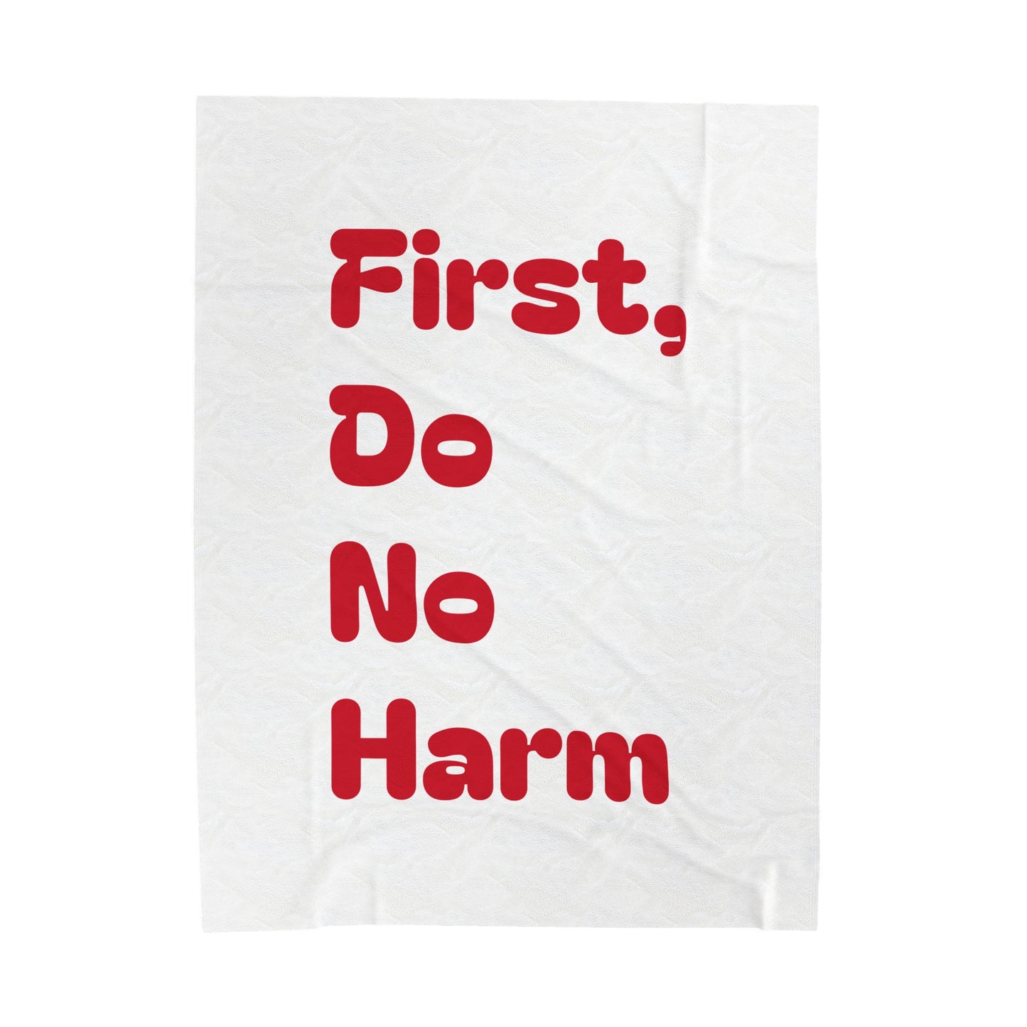 First Do No Harm Red Velveteen Plush Blanket