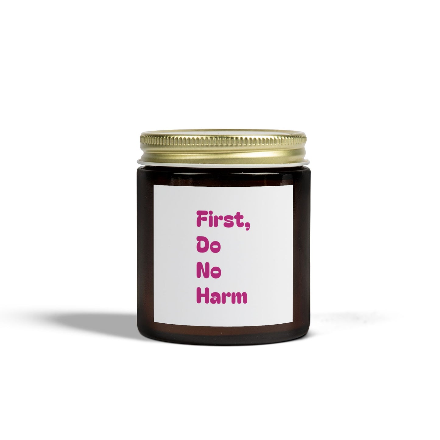 First Do No Harm Pink Scented Candles, Coconut Apricot Wax (4oz, 9oz)