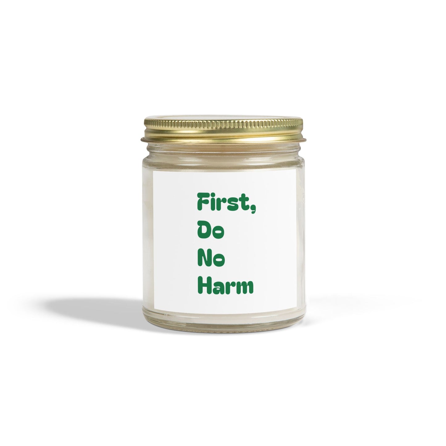 First Do No Harm Green Scented Candles, Coconut Apricot Wax (4oz, 9oz)