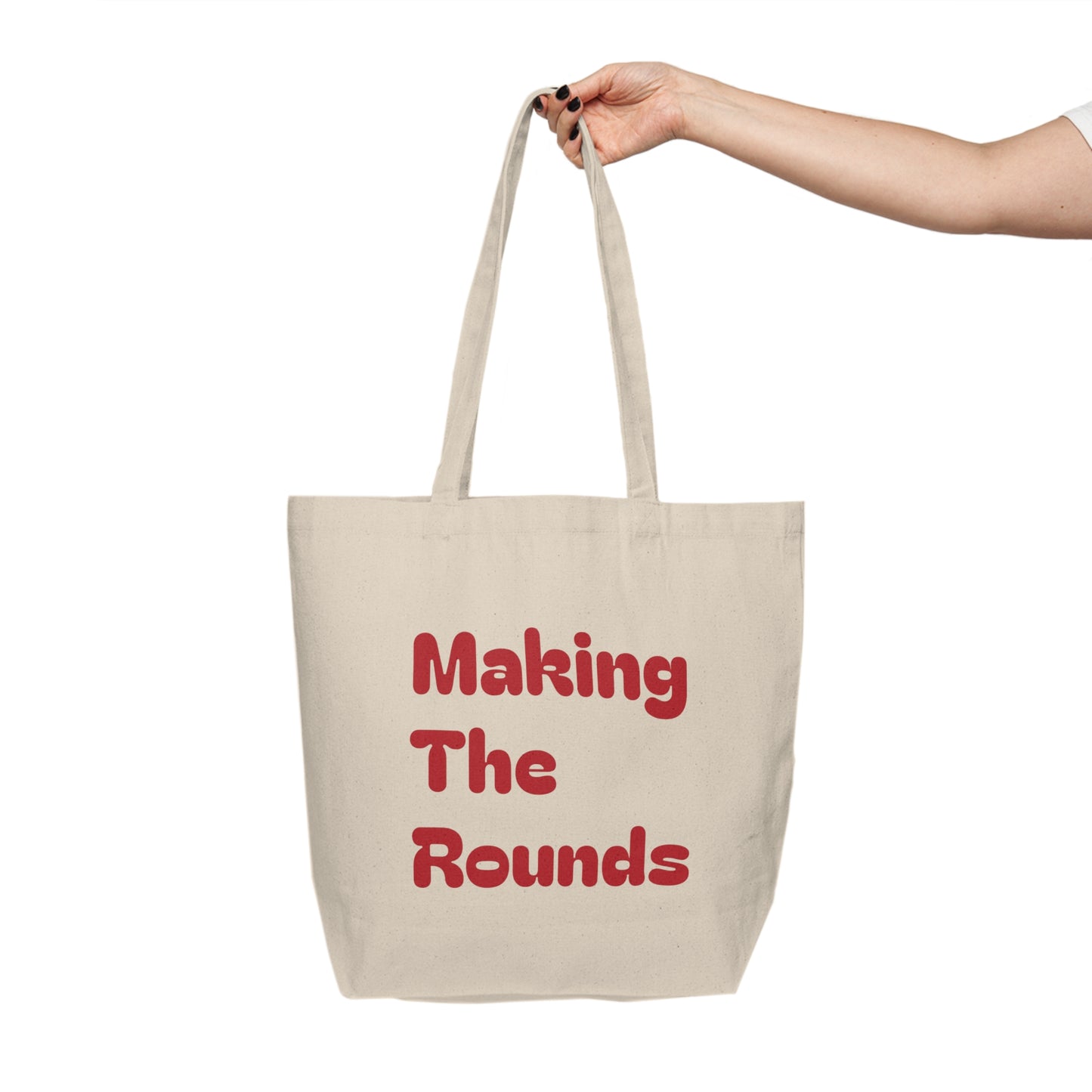 Making The Rounds [Red] Canvas Shopping Tote