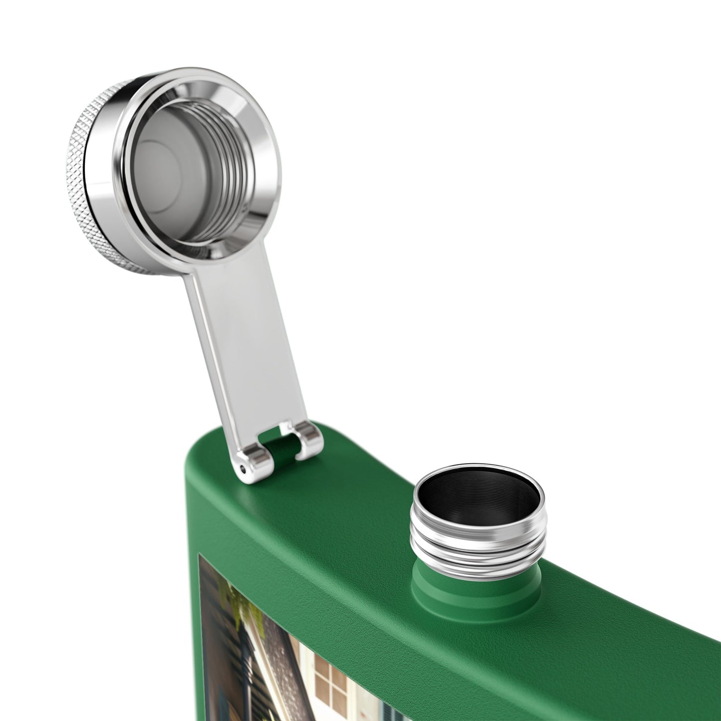 Baker’s Charm 6oz Stainless Steel Flask — Vintage Pastry Chef Art