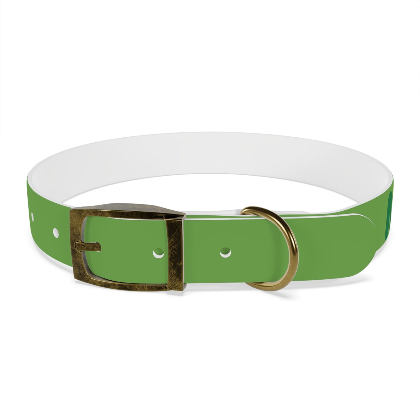 Making The Rounds Green Dog Collar