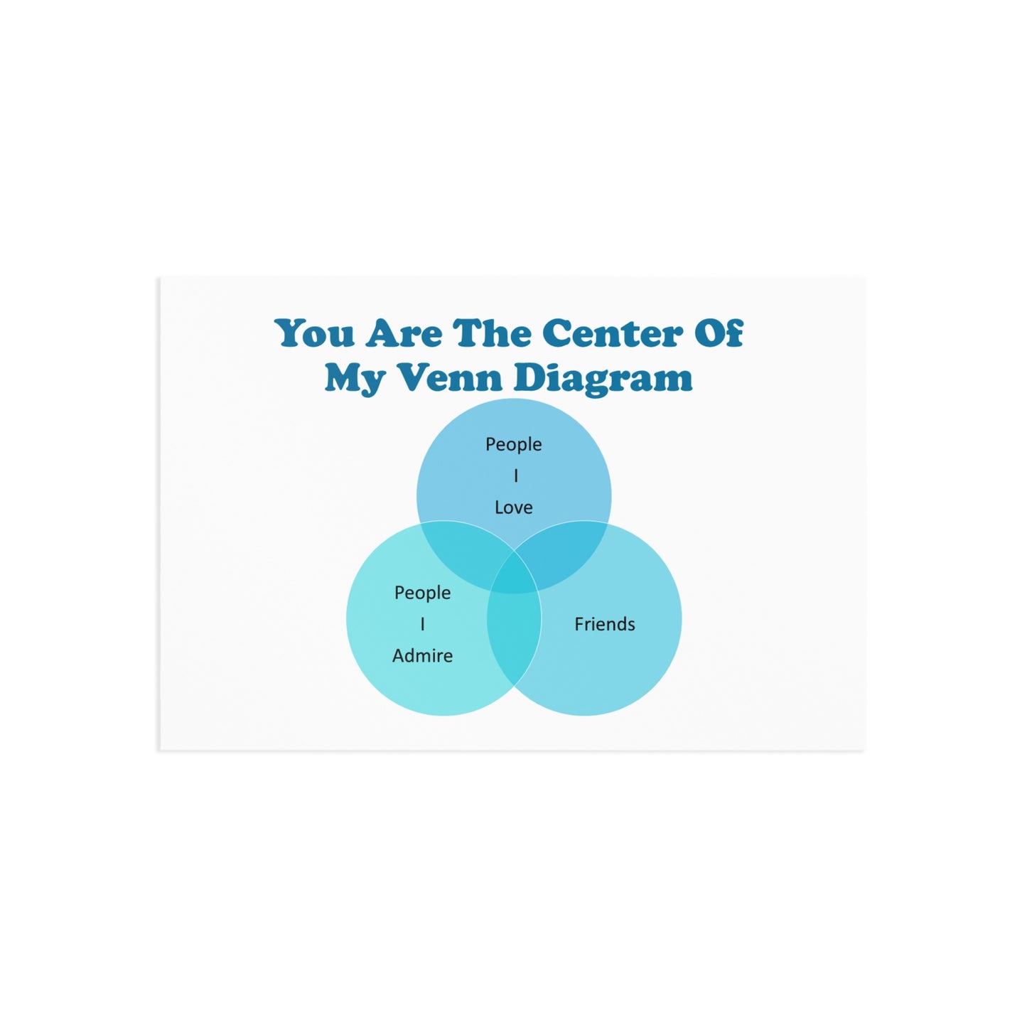 You Are The Center Of My Venn Diagram Blue Fine Art Postcards