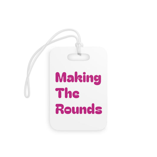 Making The Rounds Pink Luggage Tags