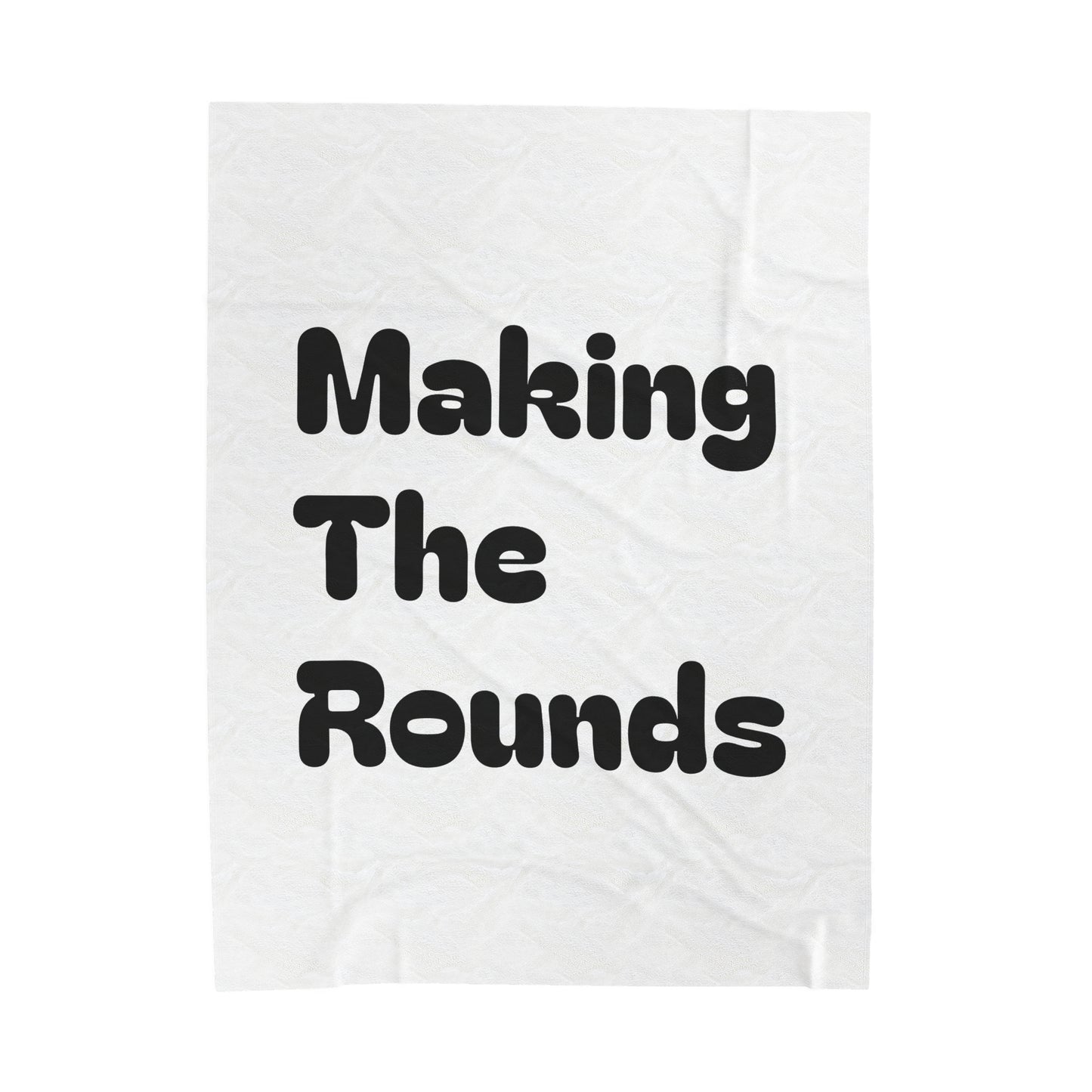 Making The Rounds Black Velveteen Plush Blanket