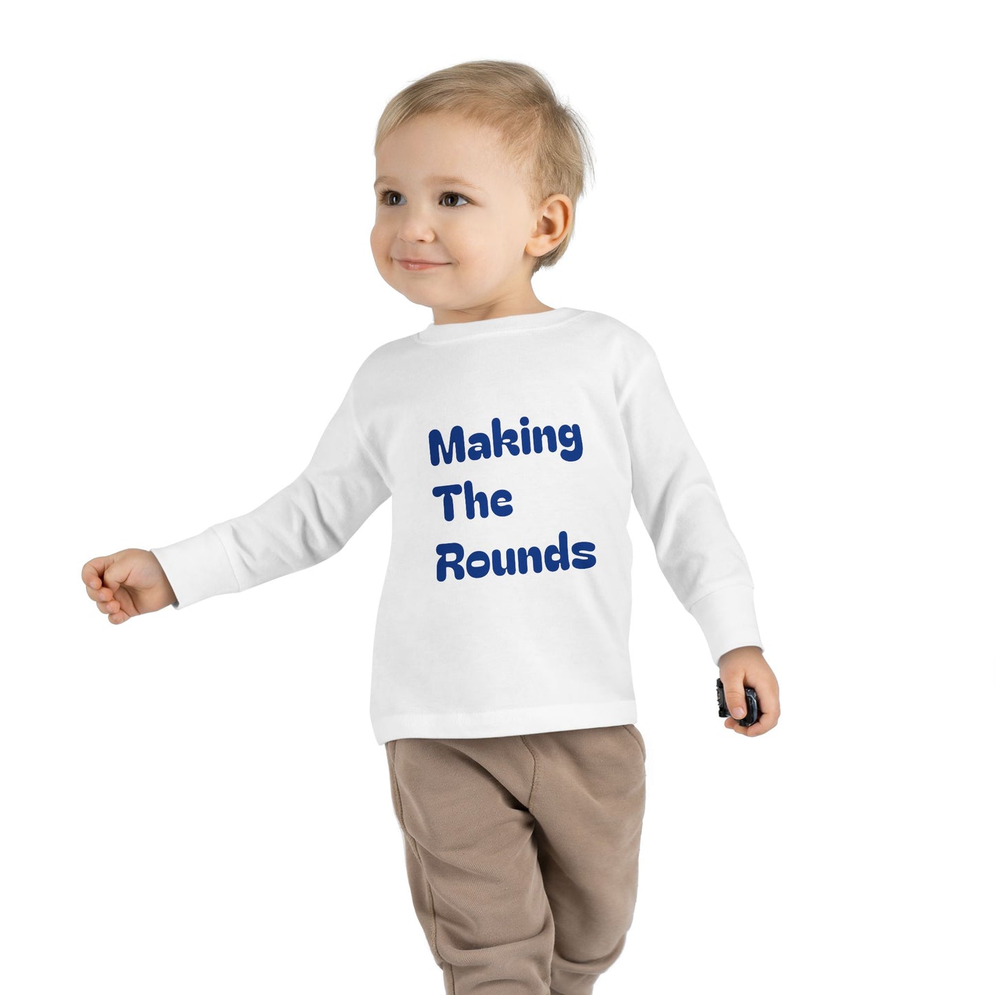 Making The Rounds Dark Blue Toddler Long Sleeve Tee