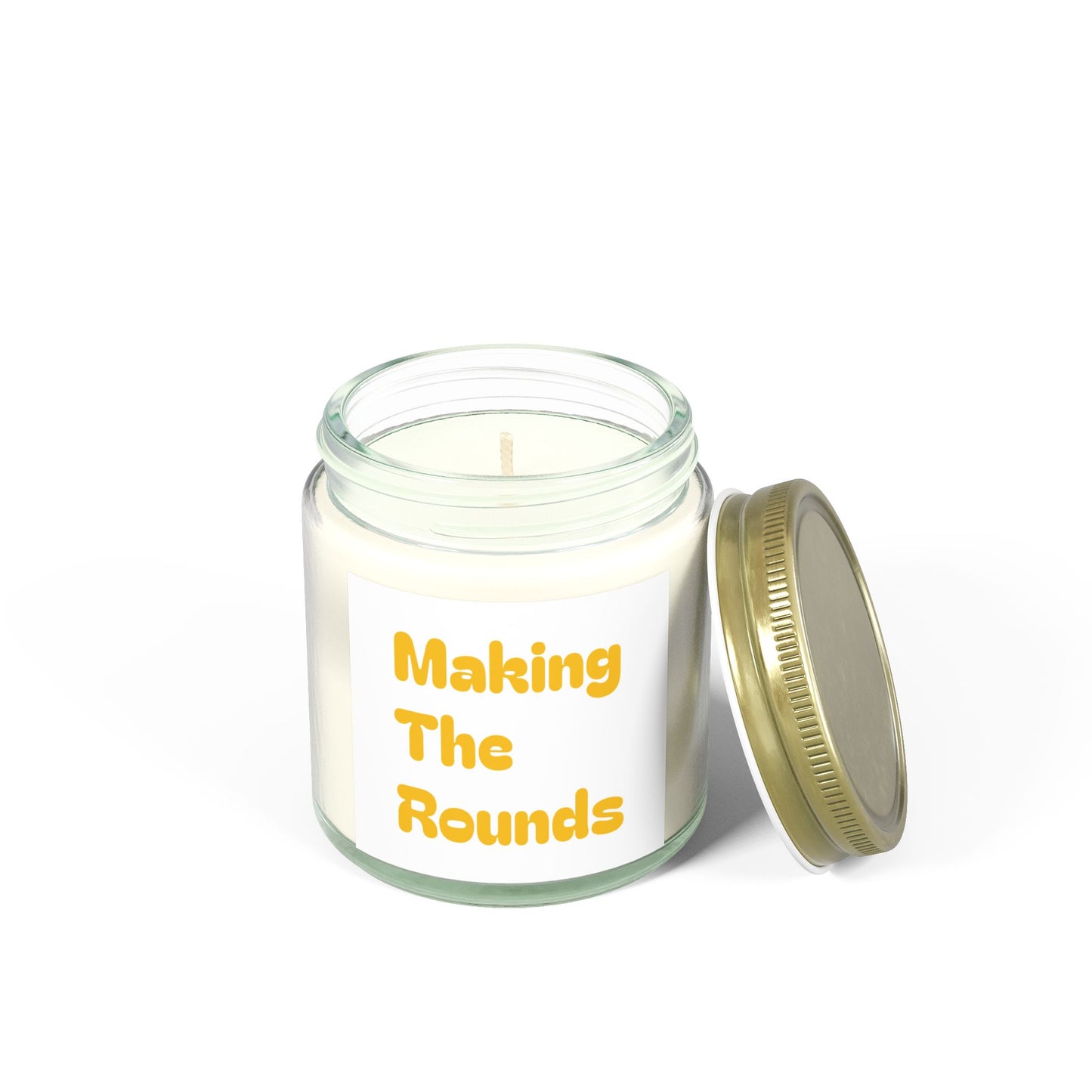 Making The Rounds Yellow Scented Candles, Coconut Apricot Wax (4oz, 9oz)