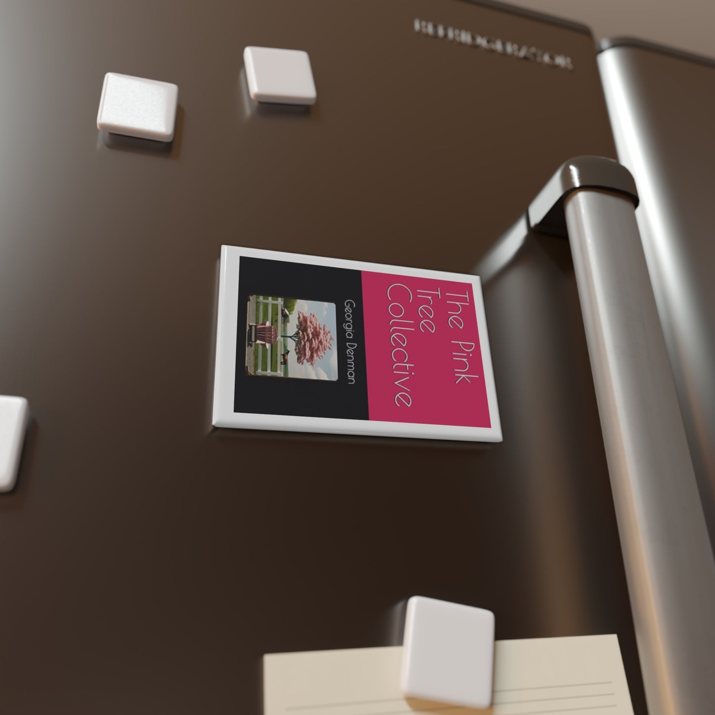 The Pink Tree Collective Cover Button Magnet, Rectangle (1 & 10 pcs)