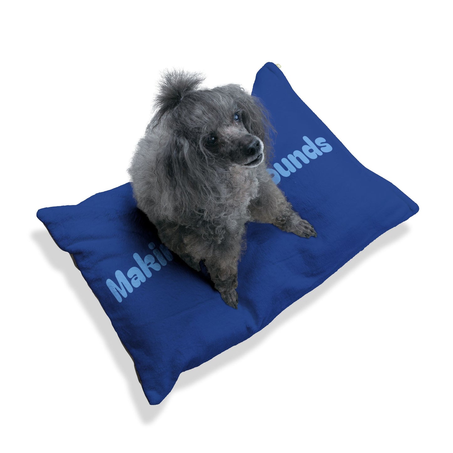 Making The Rounds Dark Blue with Light Blue Pet Bed